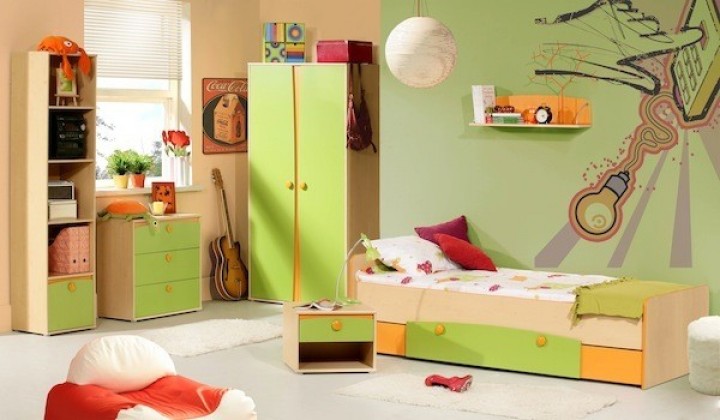 Dětský pokoj v zelené barvě