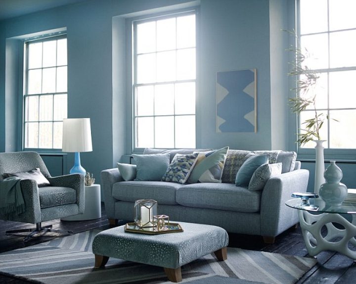 Obývací pokoj v modré
