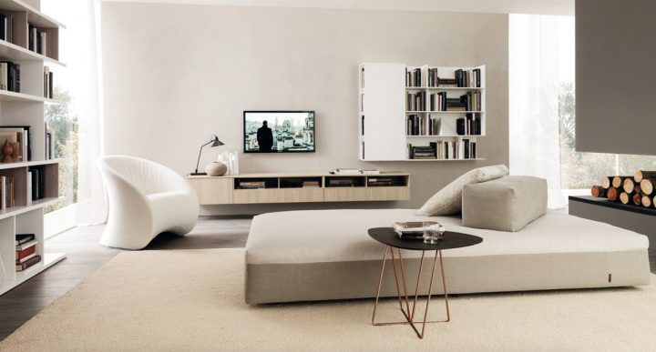 Luxusní obývací pokoj ve světlých barvách